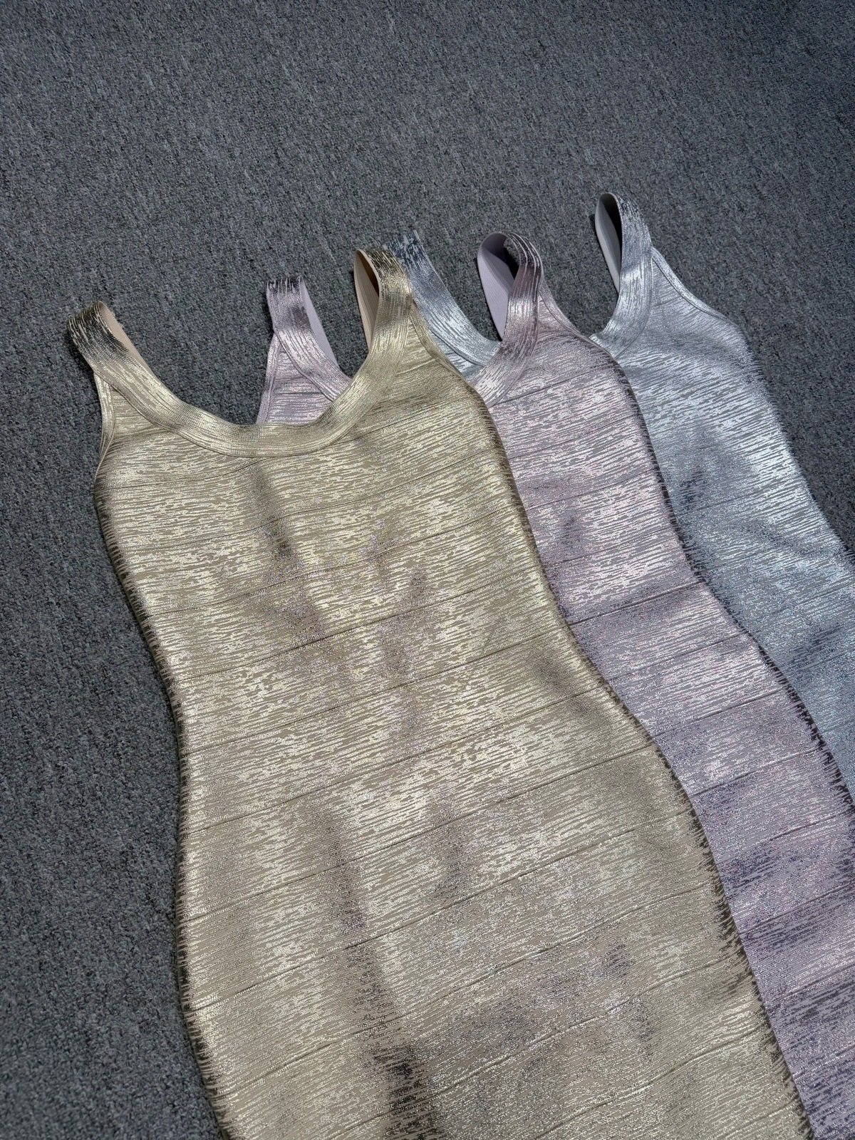 3 Colours Silver-Pink Gold & Gold Serafina Mini Dress.3