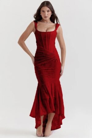Akari Dress Burgundy