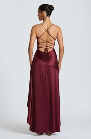 Alana Dress Burgundy Back