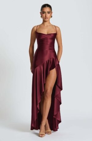 Alana Dress Burgundy Front