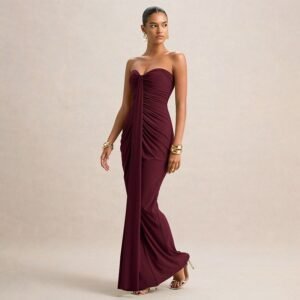 Chioma Dress Wine Red 2