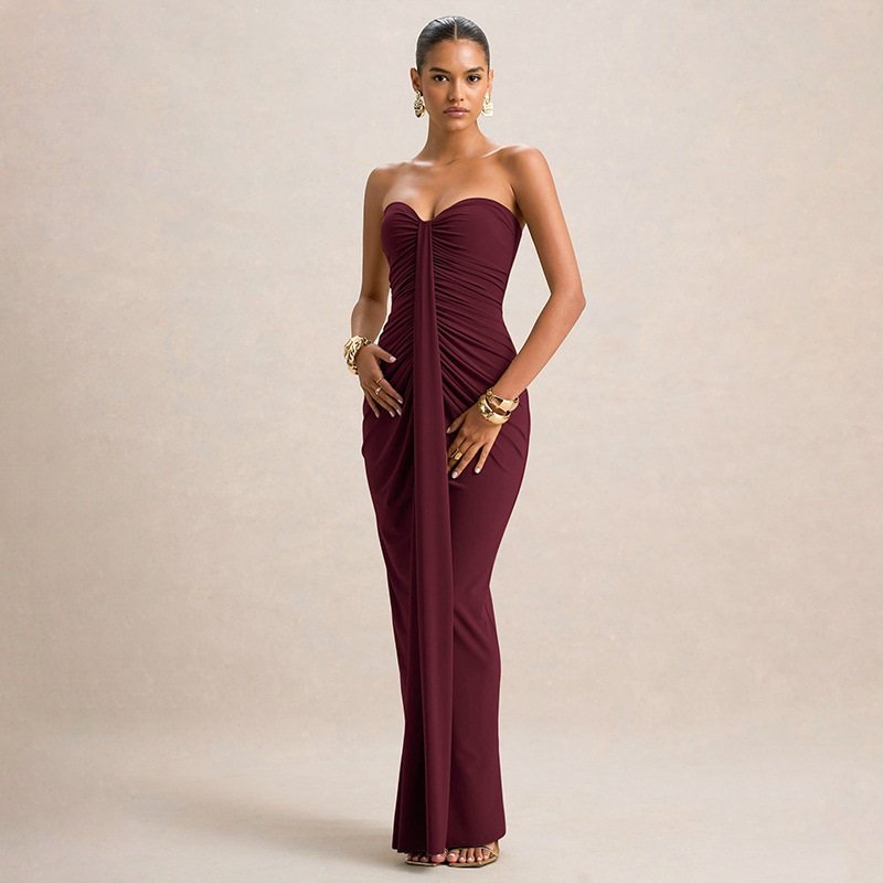Chioma Dress - Wine Red