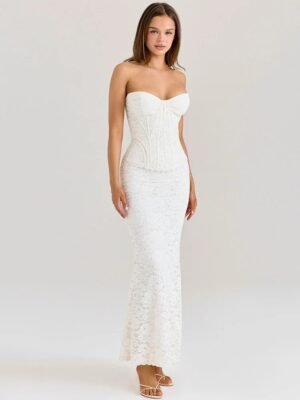 Elara Dress White