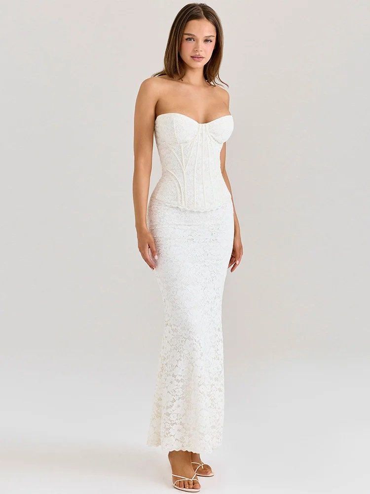 Elara Dress White