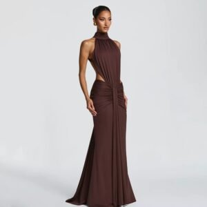 Imani Maxi Dress Brown-9