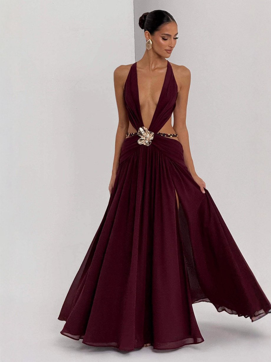 Adaeze Dress - Wine Red
