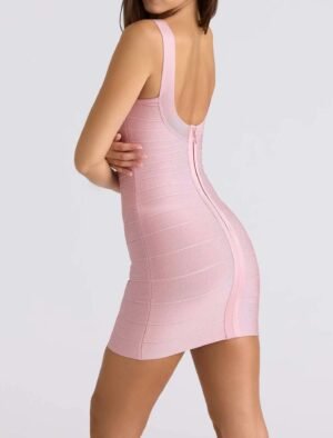 Zafira Bandage Pink Dress Back